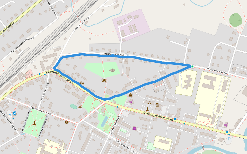 Краеведческий музей Дружбы народов истории Пыталовского края walking route map in Pytalovo