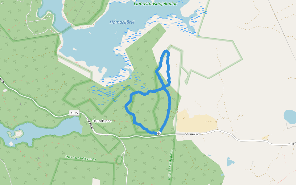 Nenustan kierros walking route map in Hauenkuono