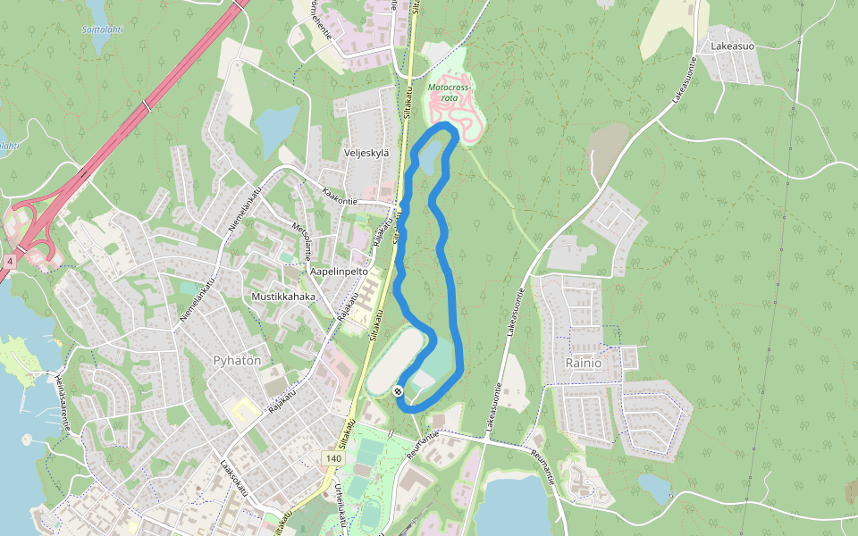 Uudenriihenlampi walking route map in Heinola