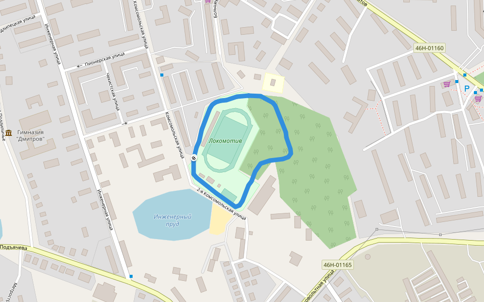 Локомотив walking route map in Dmitrov