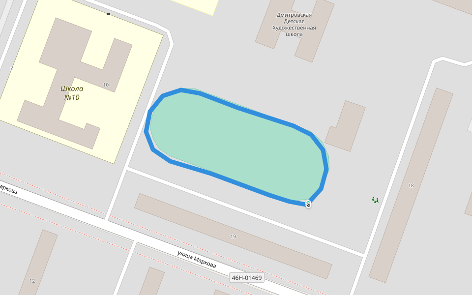 Дмитровская Детская Художественная школа walking route map in Dmitrov