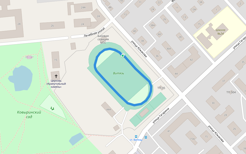 Витязь walking route map in Megra