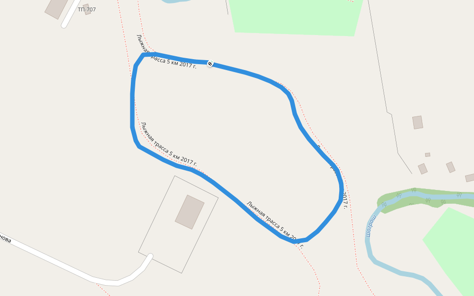 Лыжная трасса 5 км 2017 г. walking route map in Vologda