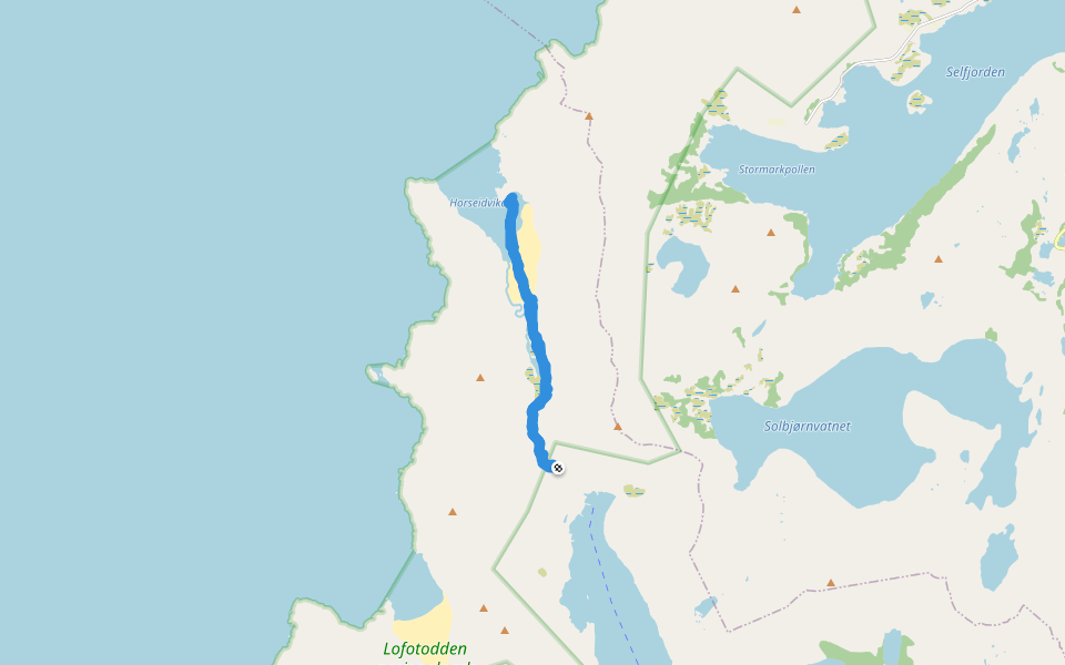 Horseid walking route map in Kirkefjord