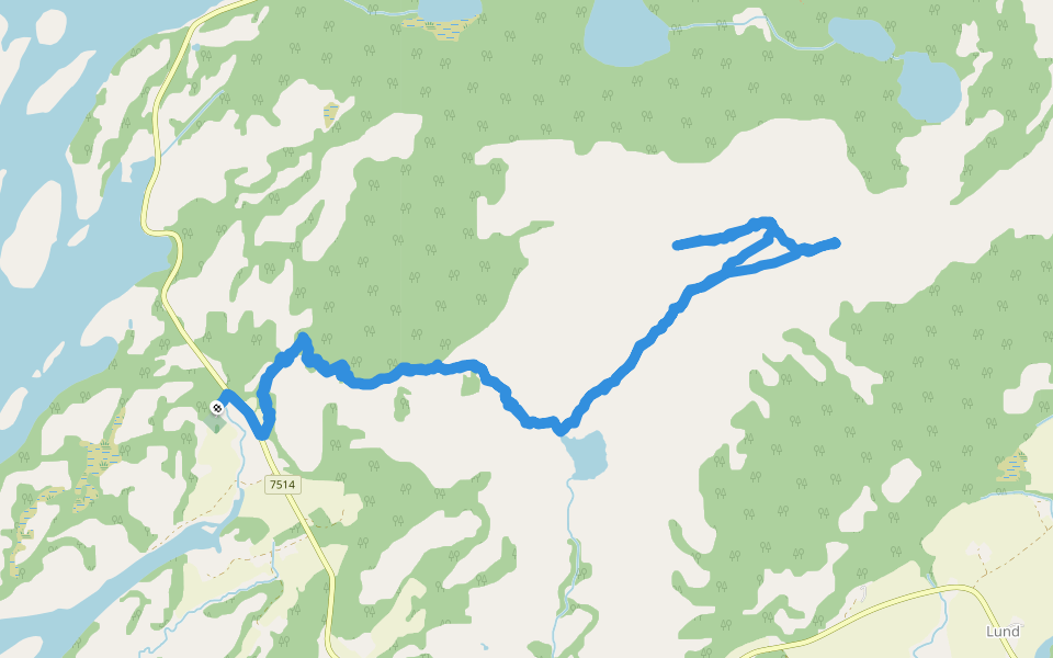 Sørskottinden walking route map in Sørskot