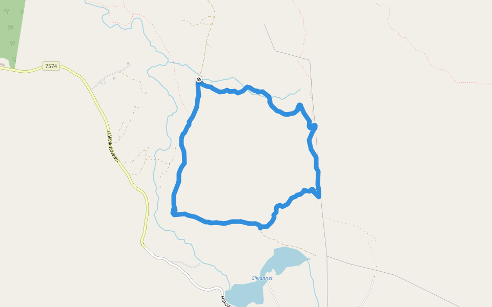 Silvannet walking route map in Håkvik