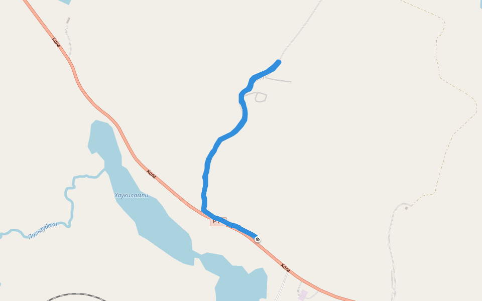 Хаукилампи walking route map in Zapolyarny