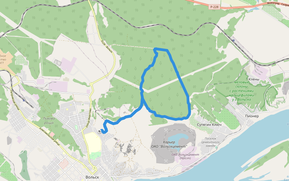 Гигансткая надпись - "Вольск" walking route map in Volsk