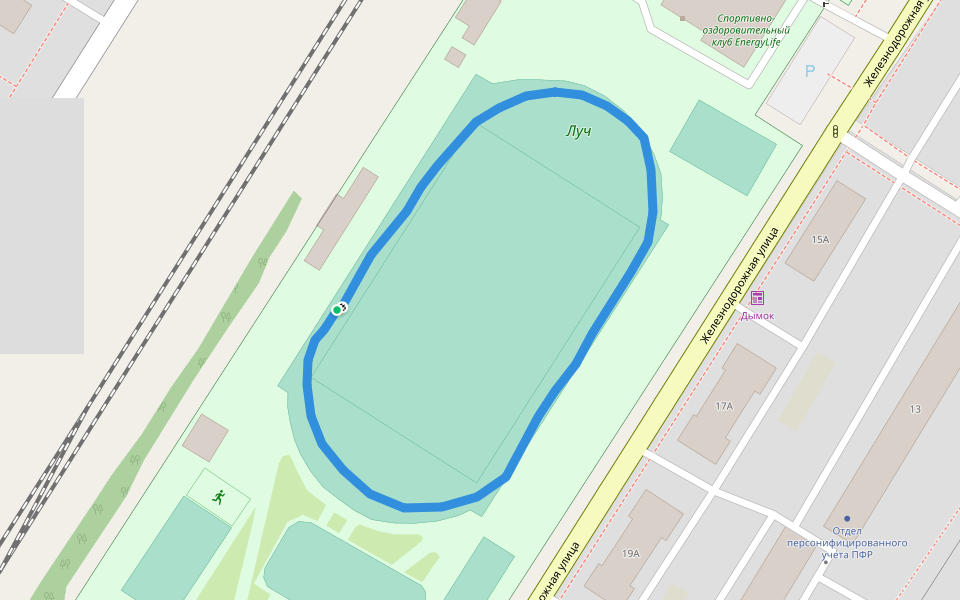 Луч walking route map in Chapayevsk