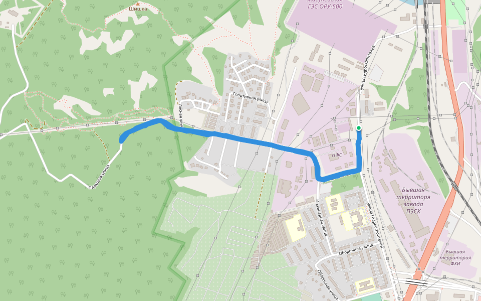 бывшая территория парка walking route map in Zhigulevsk