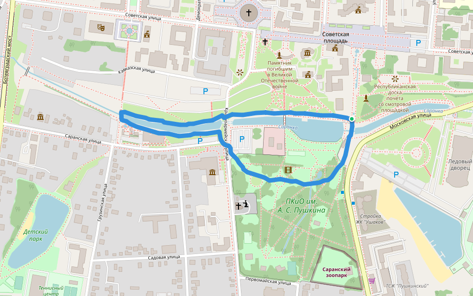 Мордовское подворье walking route map in Pushta
