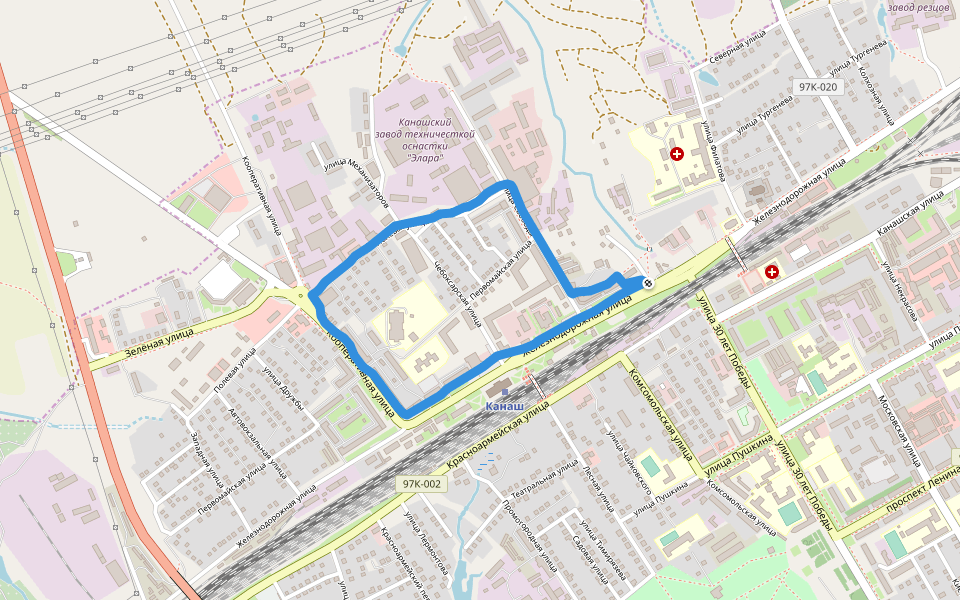 Корона walking route map in Cheboksary