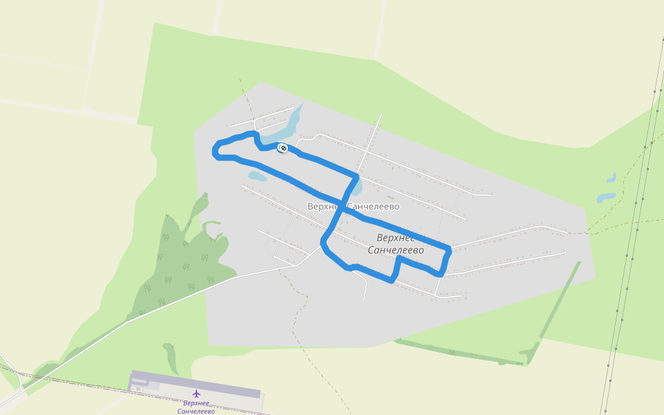 Верхнее Санчелеево walking route map in Verkhnee Sancheleevo