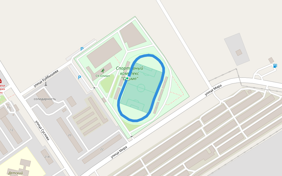 Спортивный комплекс walking route map in Sukhodol