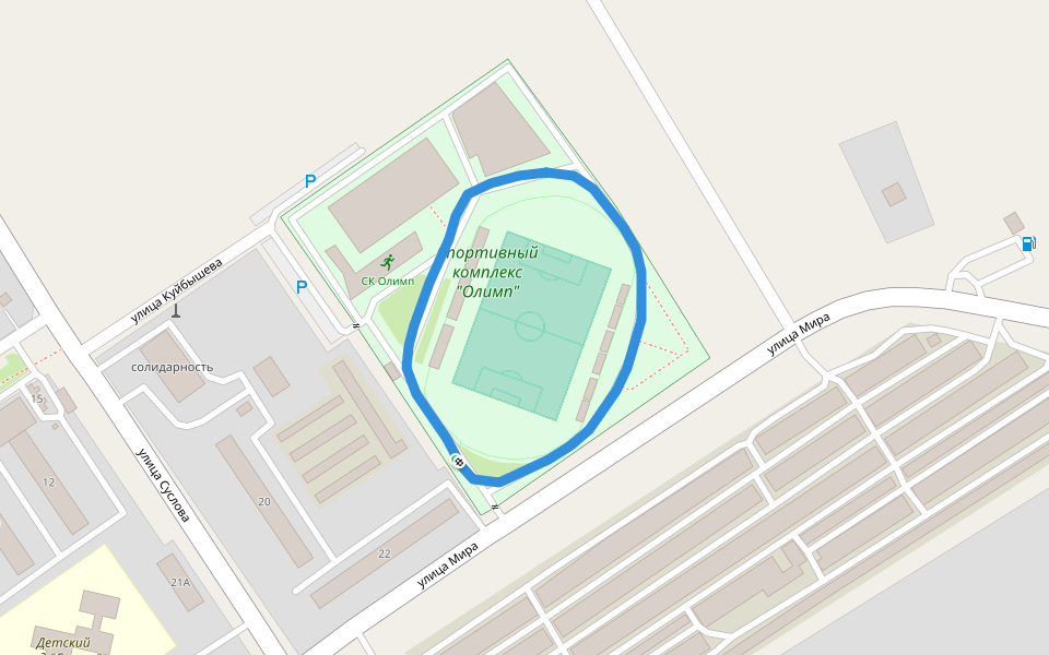 Спортивный комплекс walking route map in Sukhodol