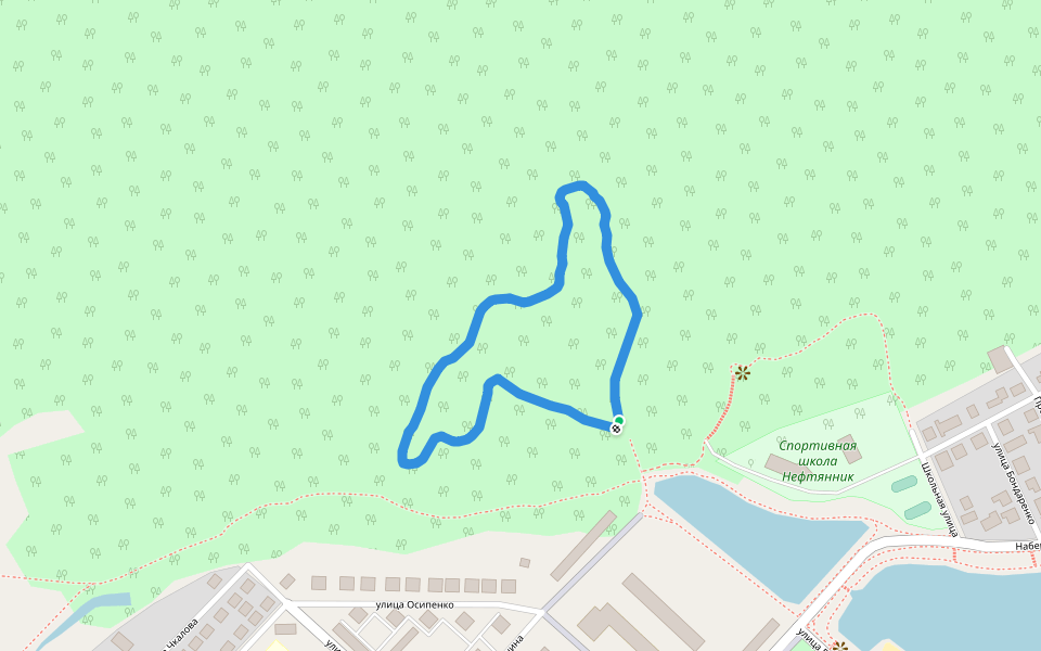 Парк культуры и отдыха им. Горького walking route map in Leninogorsk