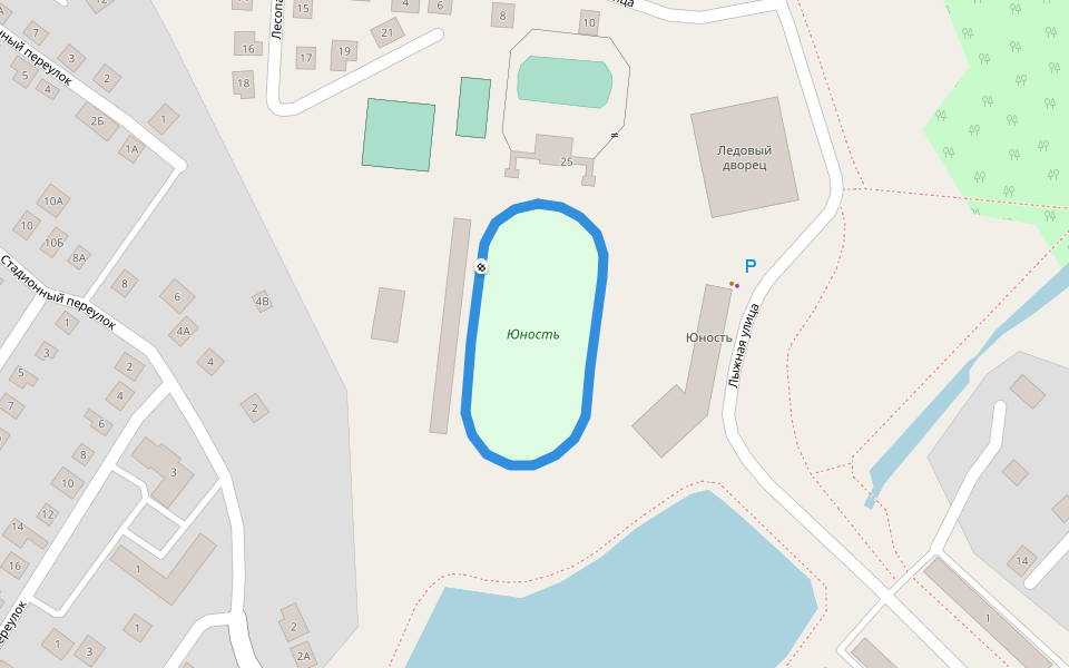 Юность walking route map in Leninogorsk