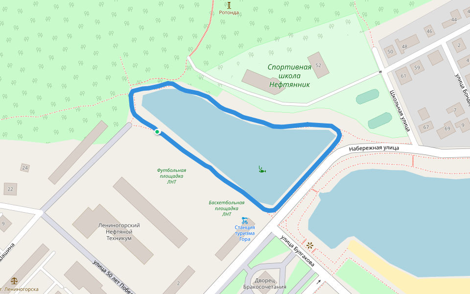 Спортивная школа Нефтянник walking route map in Leninogorsk