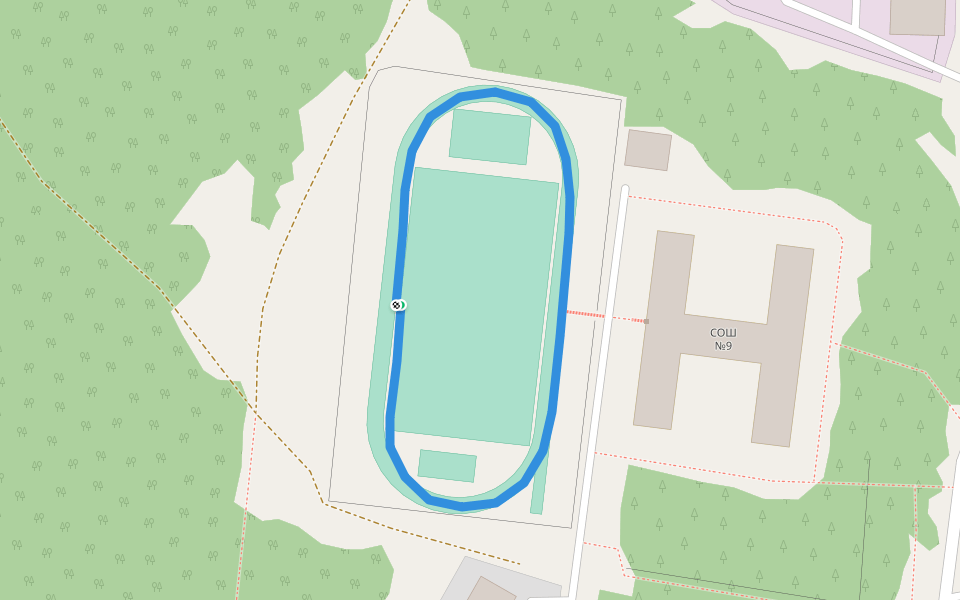 СОШ №9 walking route map in Zlatoust