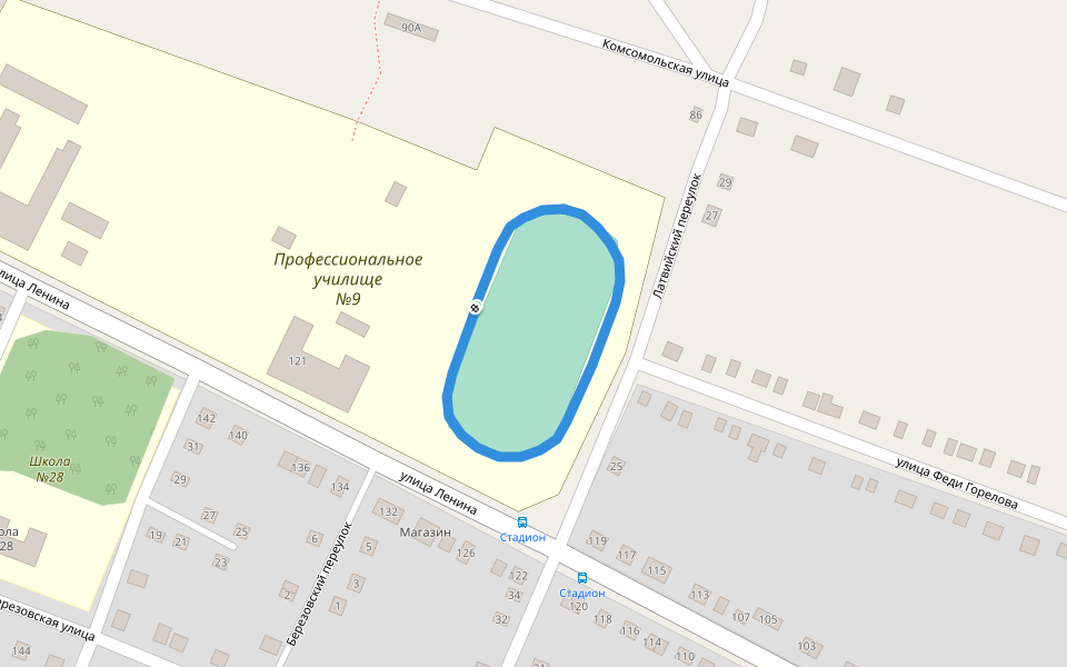 Профессиональное училище №9 walking route map in Miass