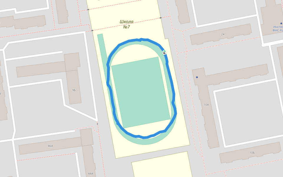 Школа №7 walking route map in Chebarkul
