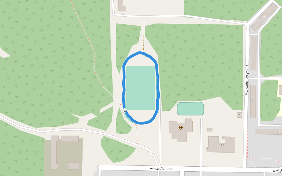 Рощино walking route map in Roshchino