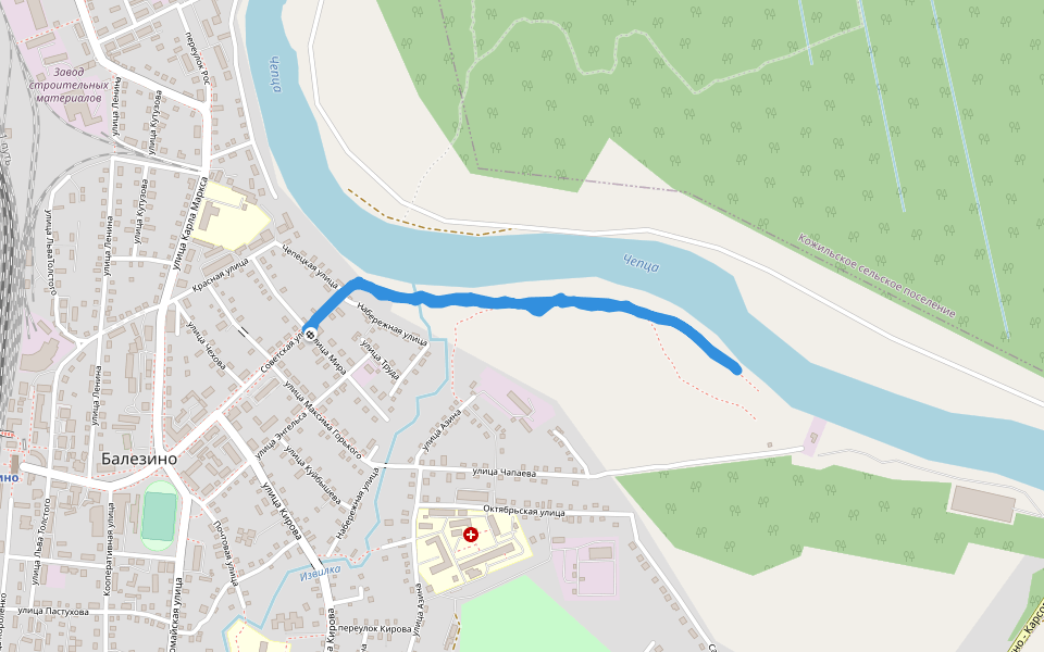 Чепца walking route map in Balezino