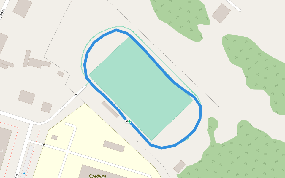 Средняя школа (1-й корпус) walking route map in Mezhdurechenskii