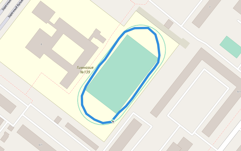Гимназия №139 walking route map in Omsk
