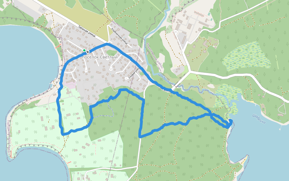 Шадриха walking route map in Berdsk