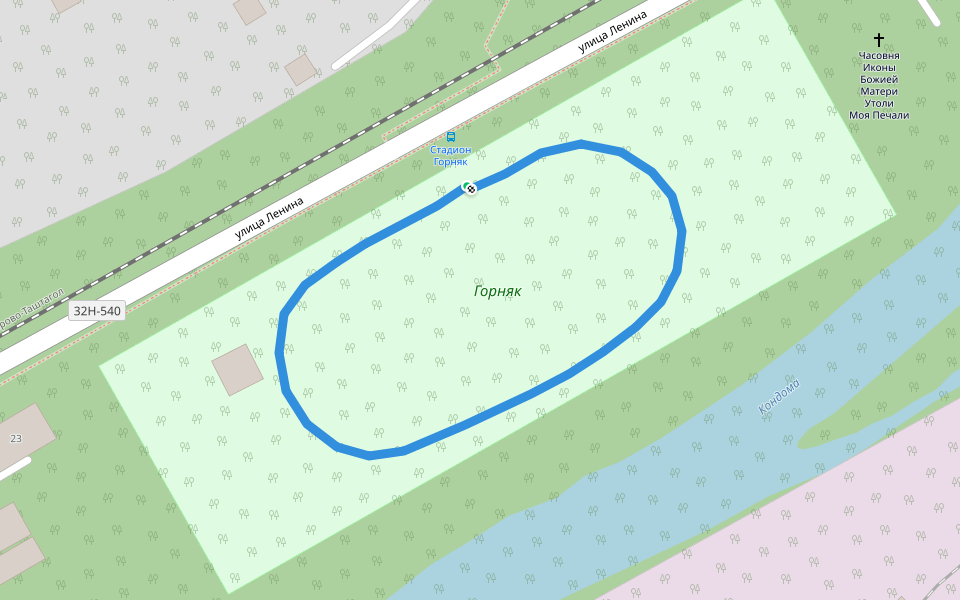 Горняк walking route map in Tashtagol