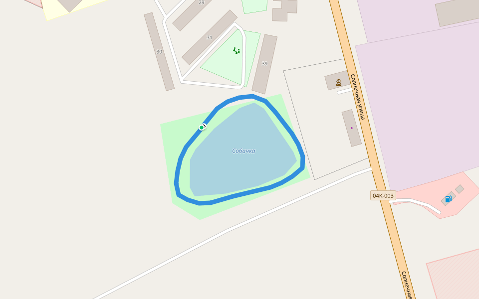 Собачка walking route map in Solnechnyi