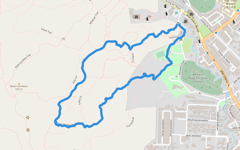 Point 3 and 6 to Moongate Trail