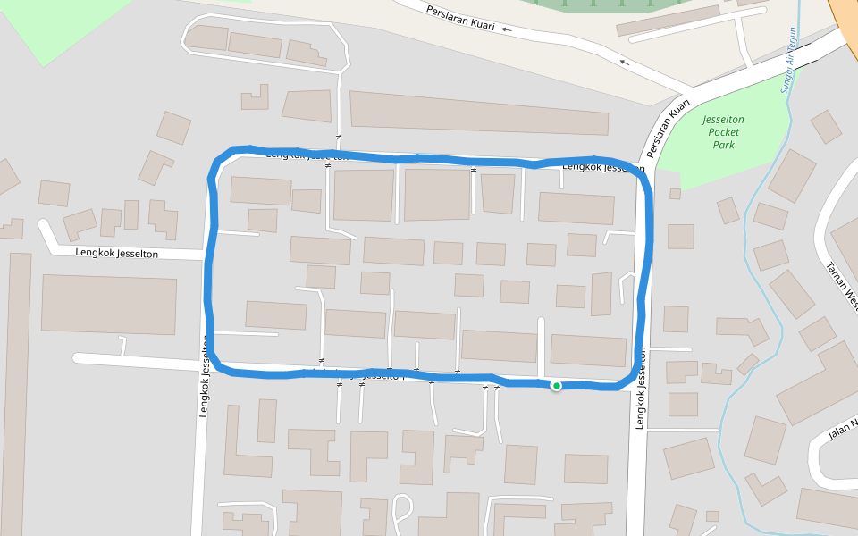 Jesselton Pocket Park walking route map in George Town