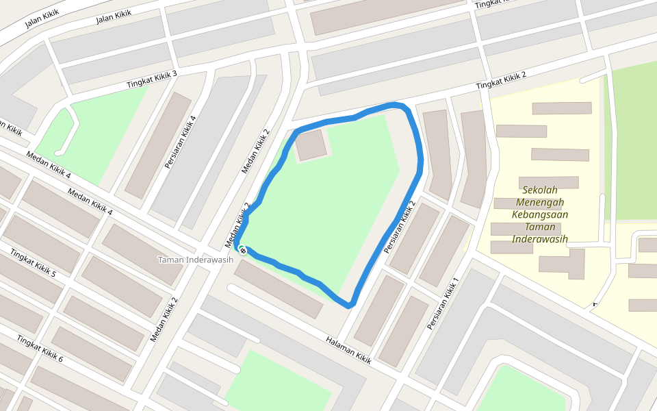 Sekolah Menengah Kebangsaan Taman Inderawasih walking route map in Perai