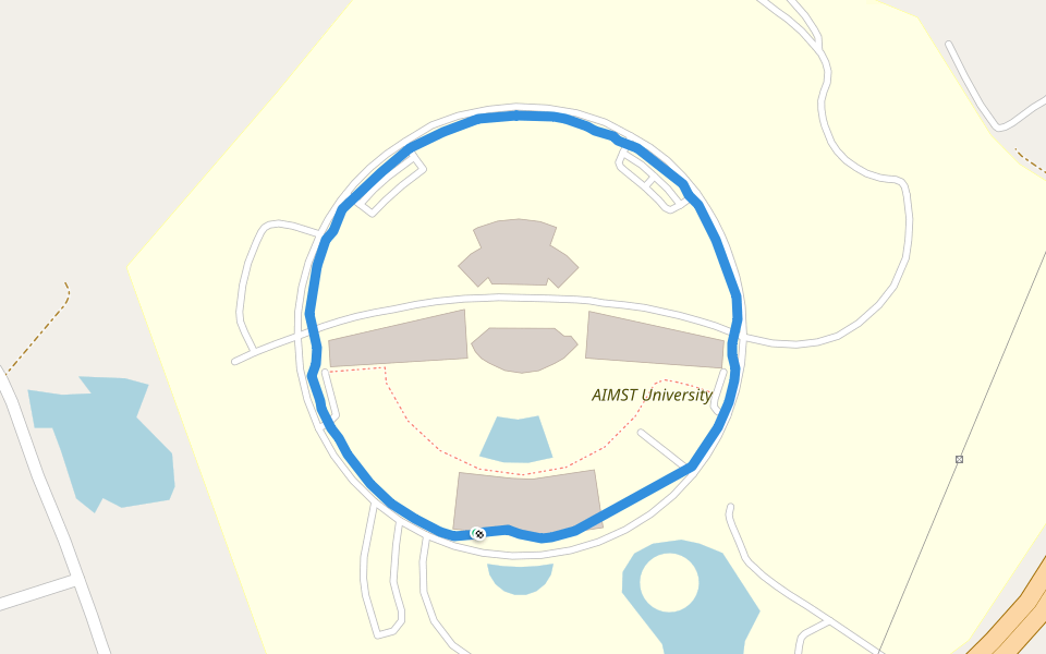 AIMST University walking route map in Bedong