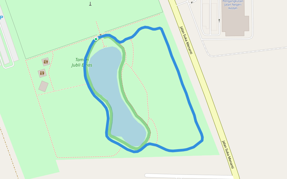 Taman Jubli Emas walking route map in Alor Setar