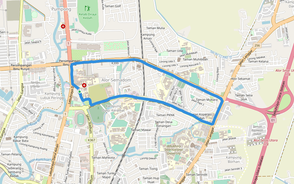 Kedah Spectrum walking route map in Alor Setar