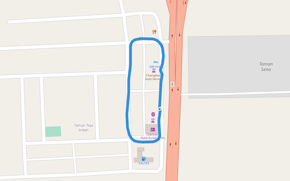 GM Hotel walking route map in Changlun