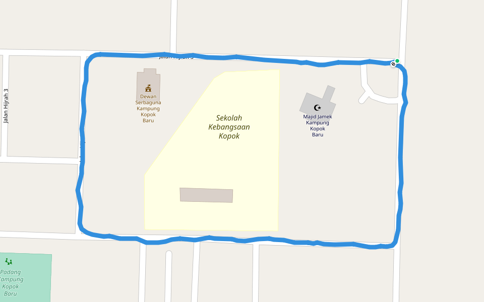 Sekolah Kebangsaan Kopok walking route map in Pasir Gudang