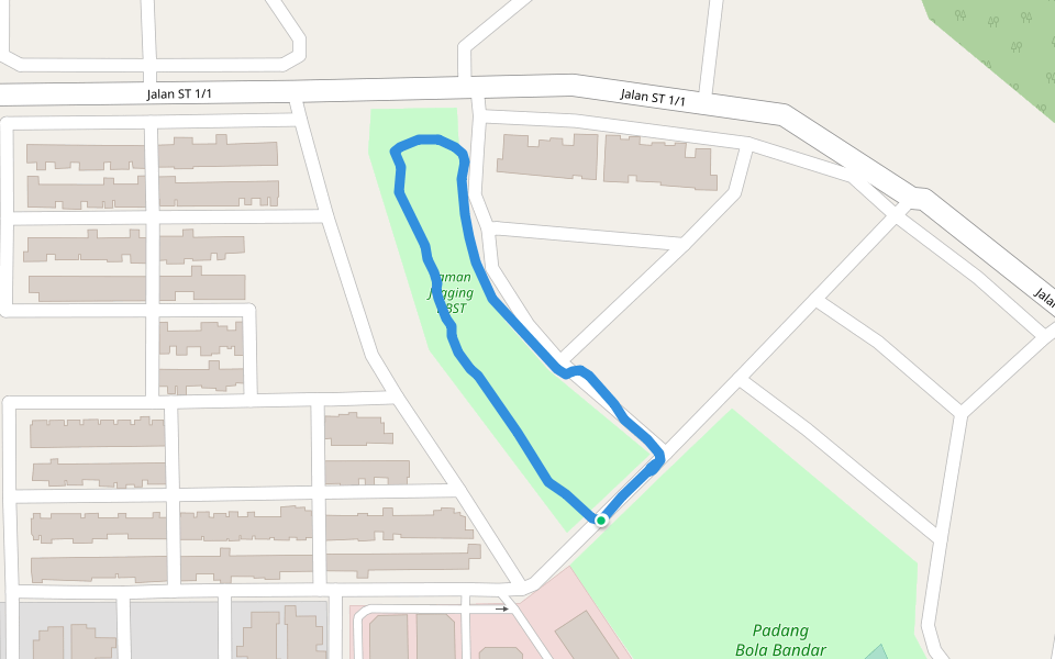 Taman Jogging BBST walking route map in Sepang