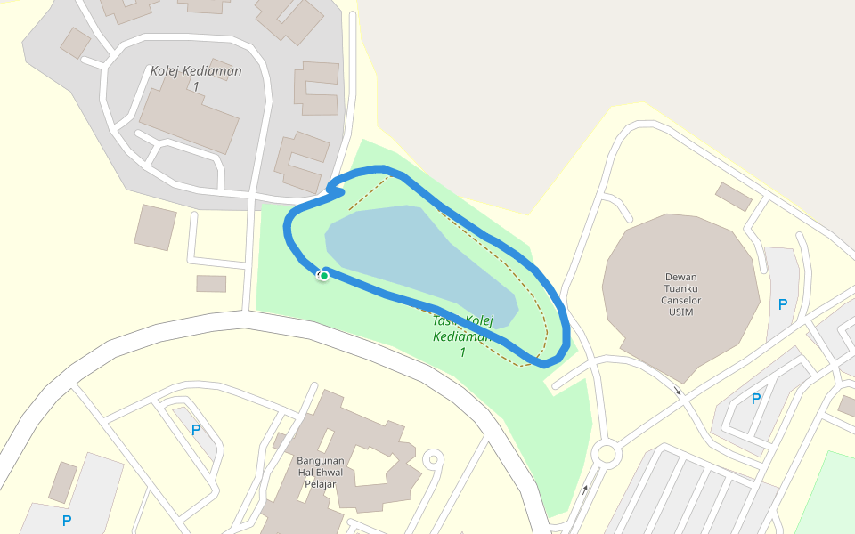 Universiti Sains Islam Malaysia walking route map in Nilai