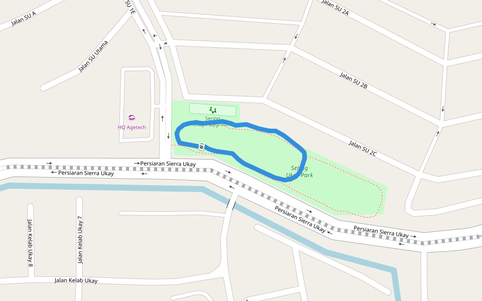 Sering Ukay Park walking route map in Ampang Jaya