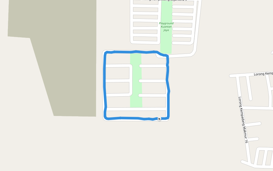 Playground Kuantan Jaya walking route map in Kuantan