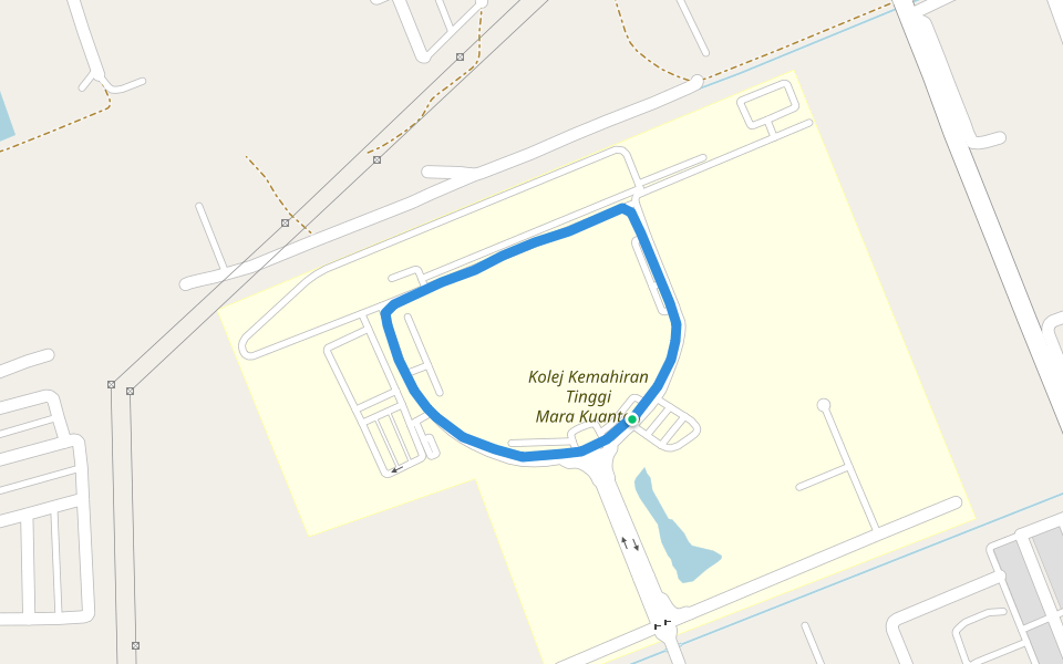 Kolej Kemahiran Tinggi Mara Kuantan walking route map in Kuantan