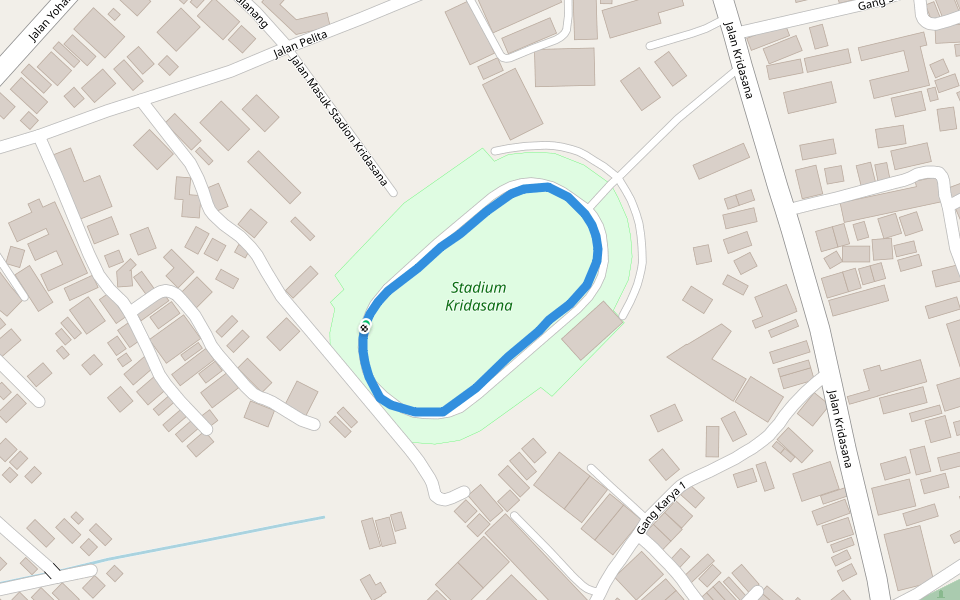Stadium Kridasana walking route map in Singkawang