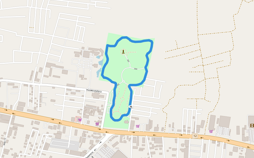 Buddha Monthon Hill walking route map in ต.นิคมพัฒนา