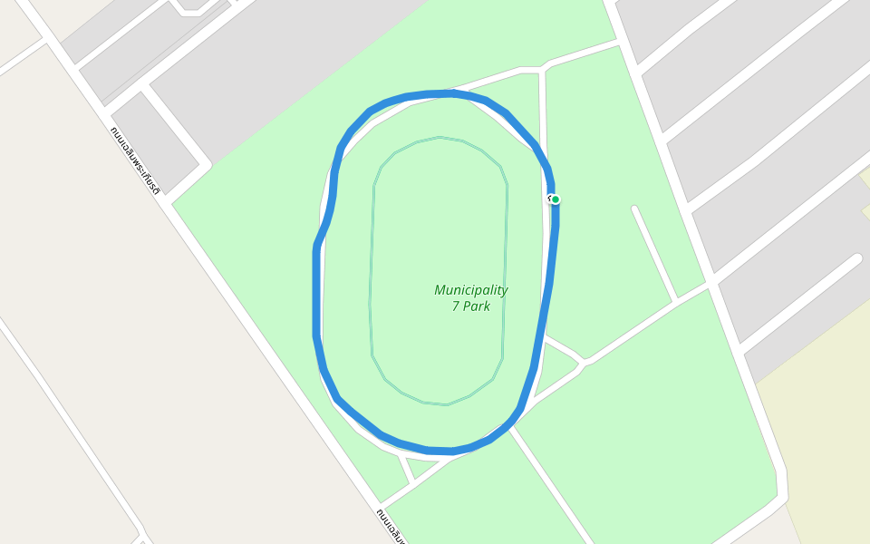 Municipality 7 Park walking route map in Phrabat