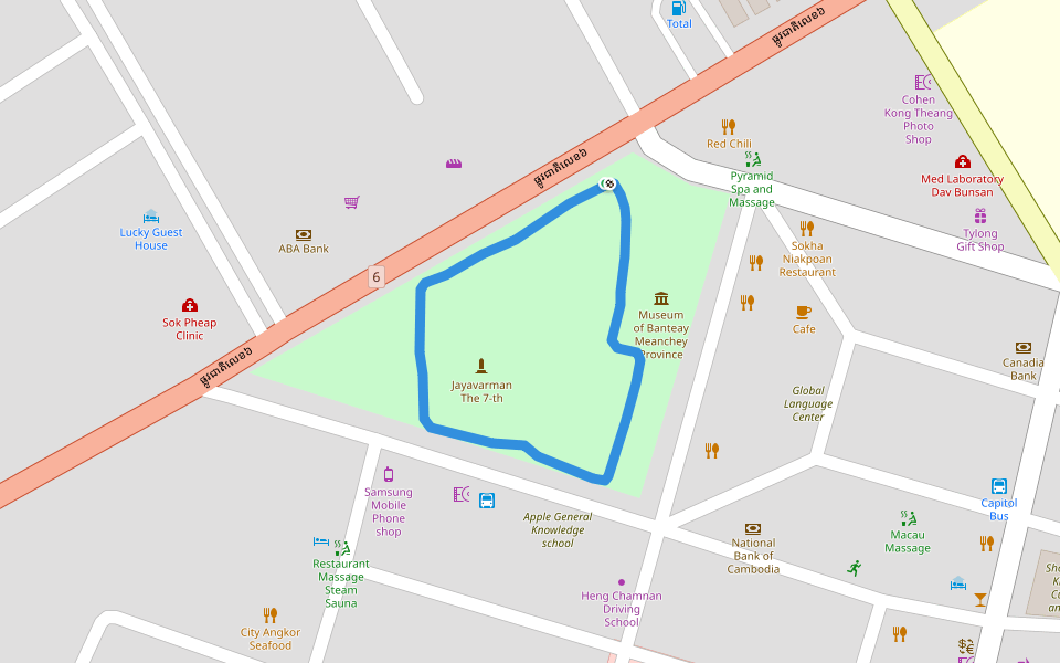 Museum of Banteay Meanchey Province walking route map in Sisophon