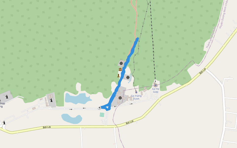 Tượng đài Dũng sĩ Núi Bà Đen walking route map in Thành phố Tây Ninh